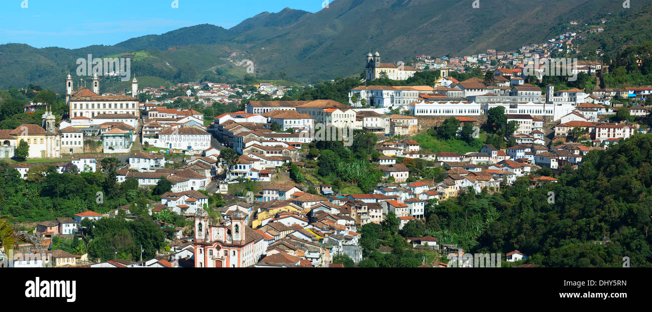 Vista di Ouro Preto, Minas Gerais, Brasile Foto Stock