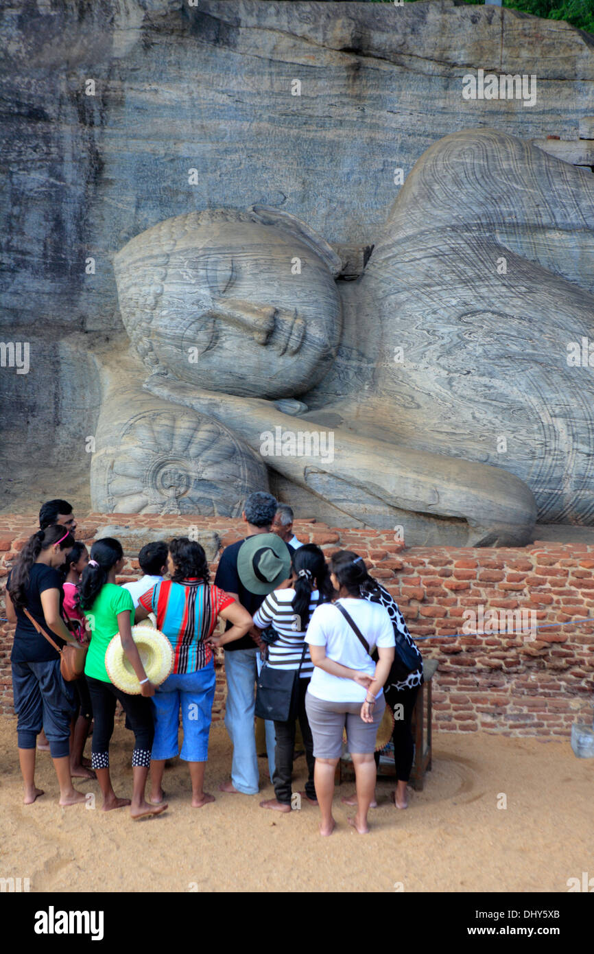 Scultura di Buddha (XII secolo), Gal Vihara, Sri Lanka Foto Stock