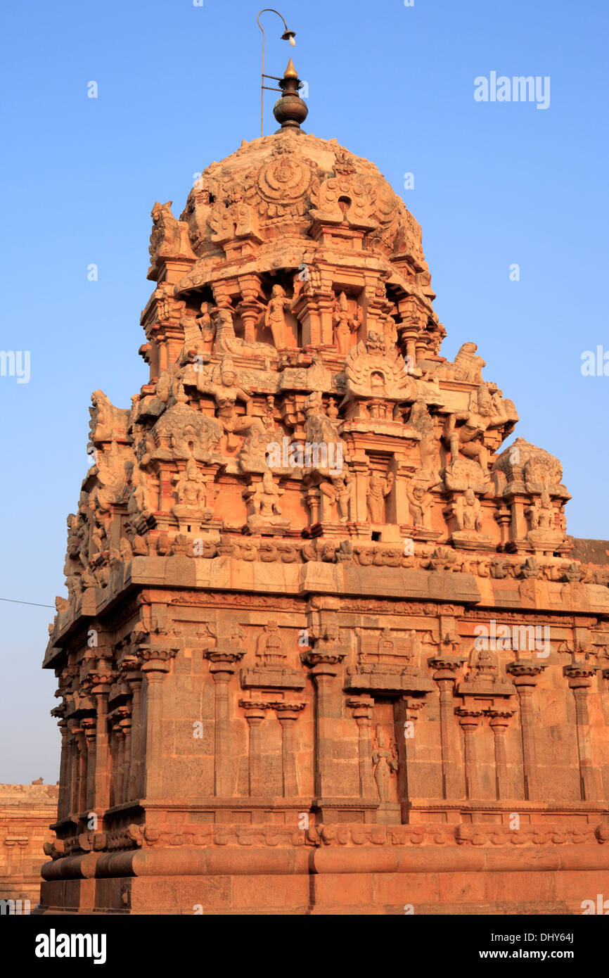 Tempio Brihadeeswarar (XI secolo), Thanjavur, Tamil Nadu, India Foto Stock