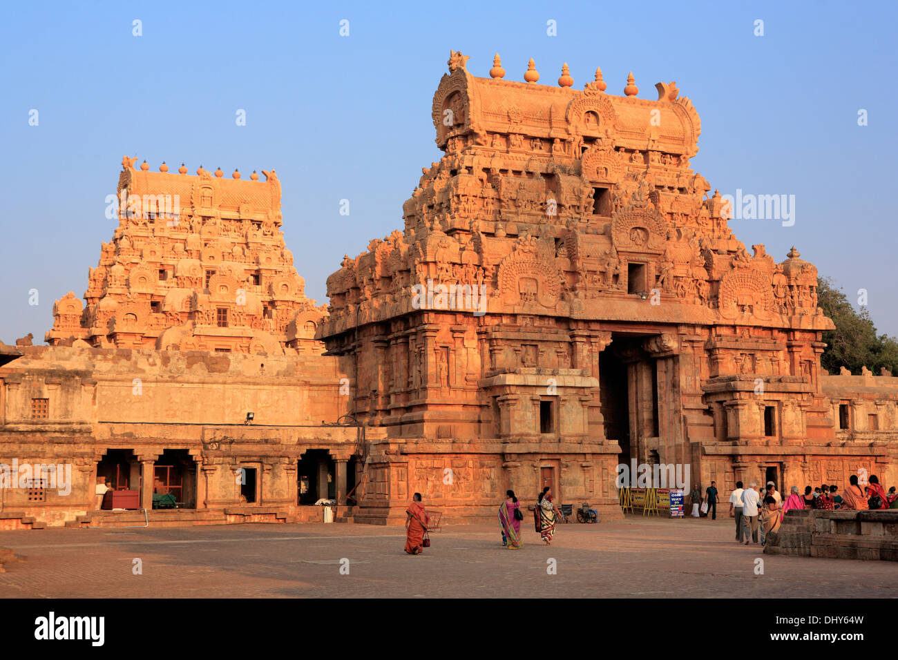 Tempio Brihadeeswarar (XI secolo), Thanjavur, Tamil Nadu, India Foto Stock