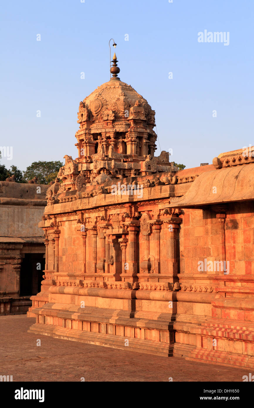 Tempio Brihadeeswarar (XI secolo), Thanjavur, Tamil Nadu, India Foto Stock