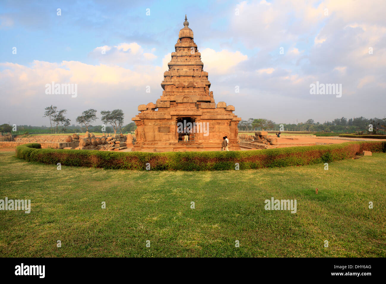 Mare tempio (VIII secolo), Mahabalipuram, Tamil Nadu, India Foto Stock