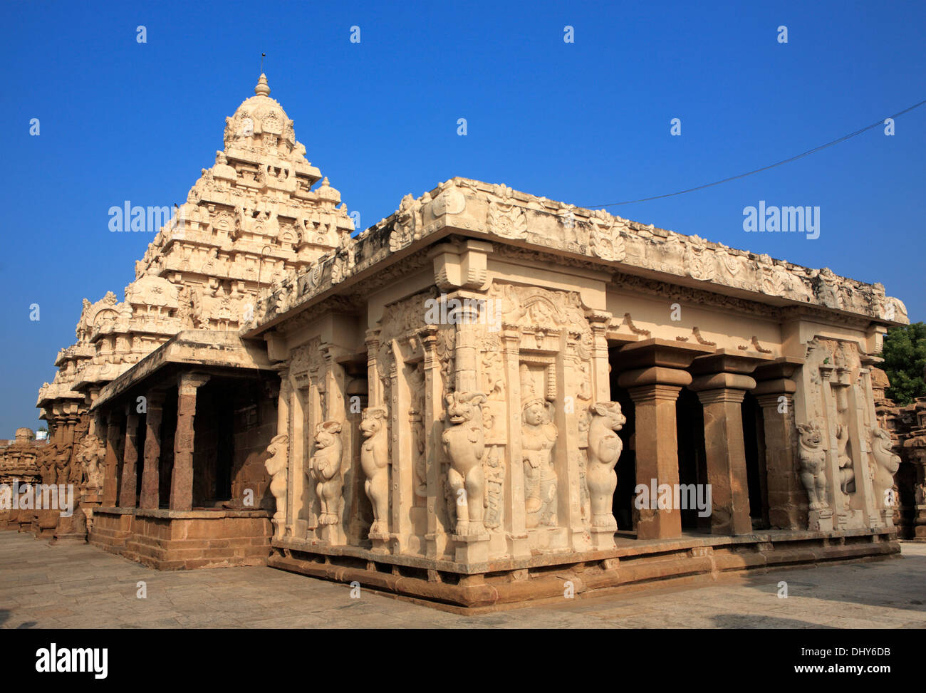 Kailasanathar Temple (VIII secolo), Kanchipuram, Tamil Nadu, India Foto Stock