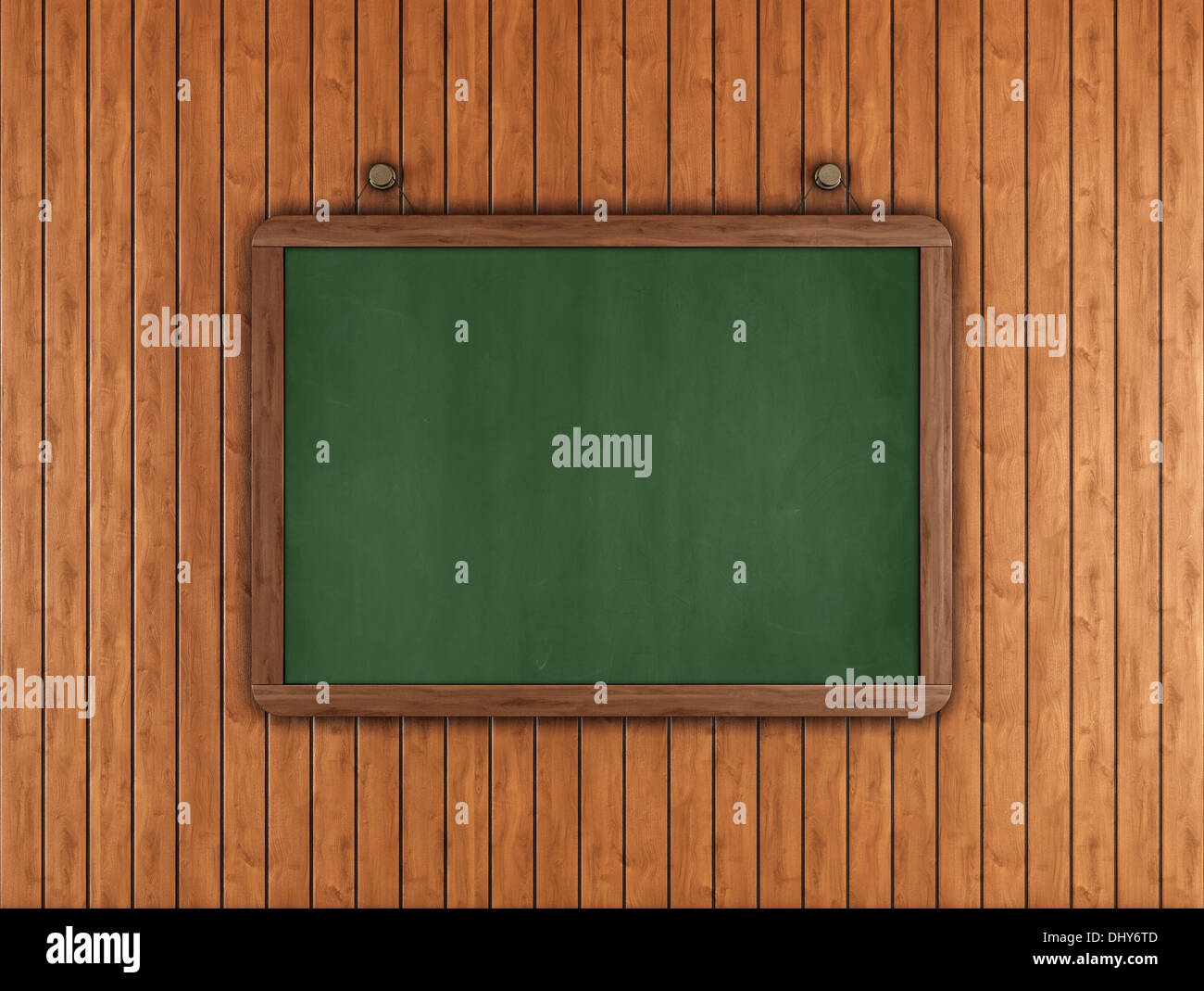 Lavagna Verde su pannelli di legno - rendering - Foto Stock