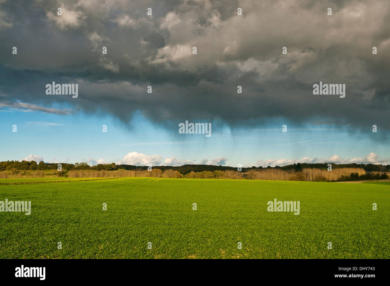 Avanzando "fronte freddo' nuvole temporalesche - Francia. Foto Stock