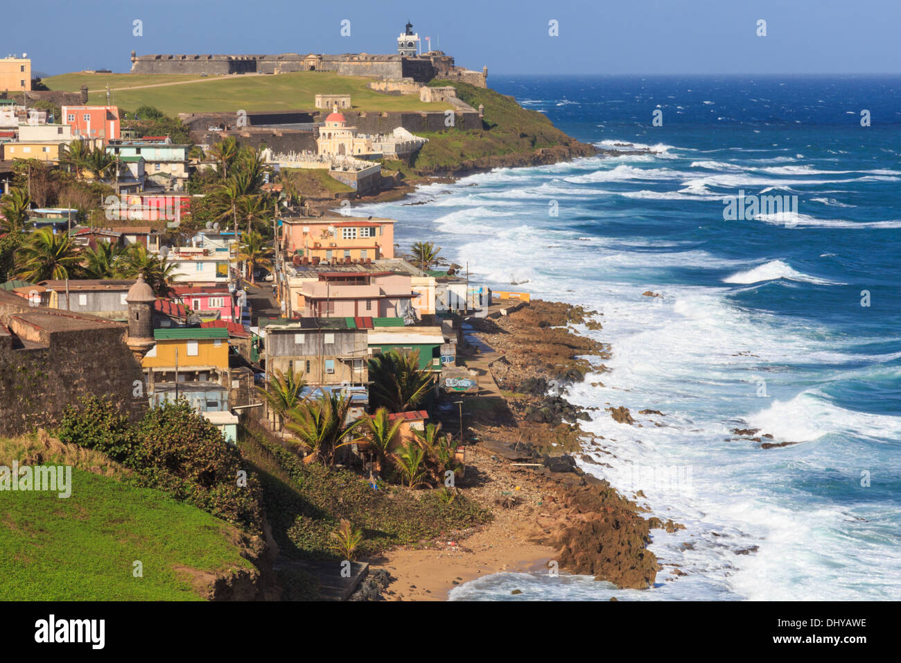 El Morro fort in San Juan, Puerto Rico Foto Stock