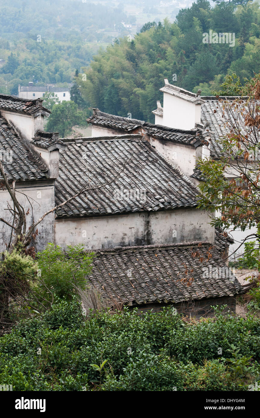 Tetti di Tachuan heritage village nella regione Huizhou, Anhui, Cina Foto Stock