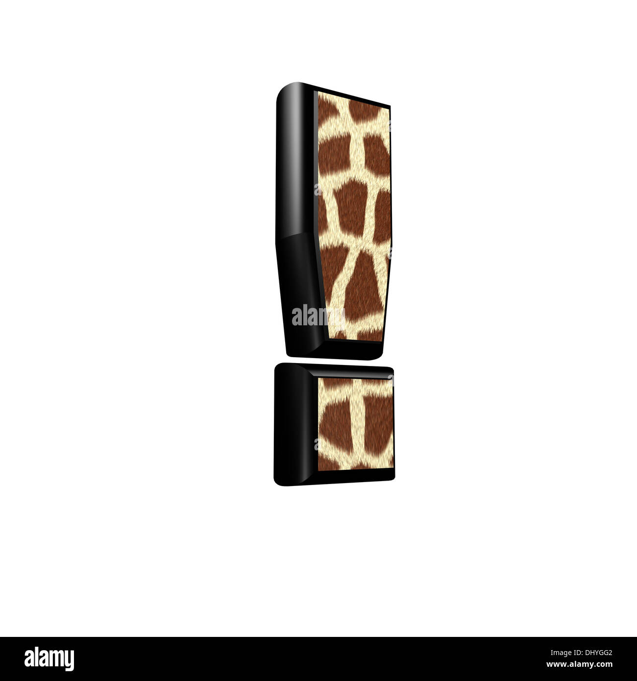 Esclamazione pointwith giraffa texture di pelliccia Foto Stock