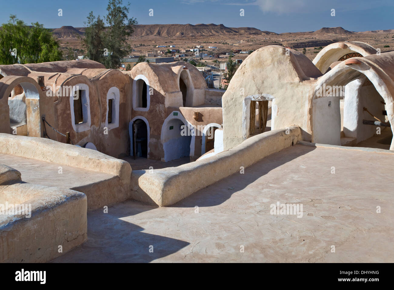 Ksar Hadada (città Mos Espa nel pianeta Tatooine di film di Star Wars) - Tunisia Foto Stock