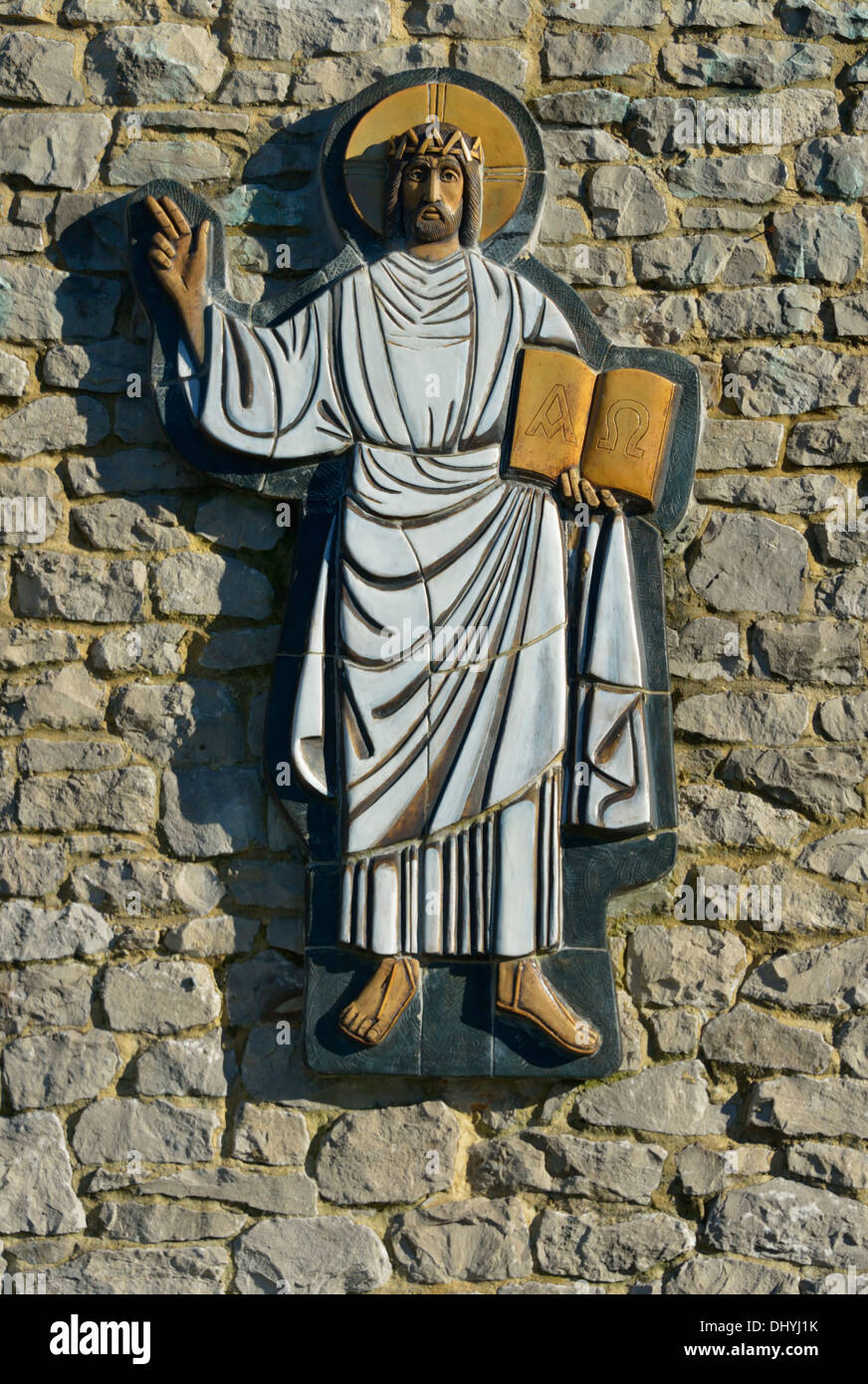 Immagine di Cristo. La Chiesa cattolica di Cristo Re. Milnthorpe, Cumbria, England, Regno Unito, Europa. Foto Stock