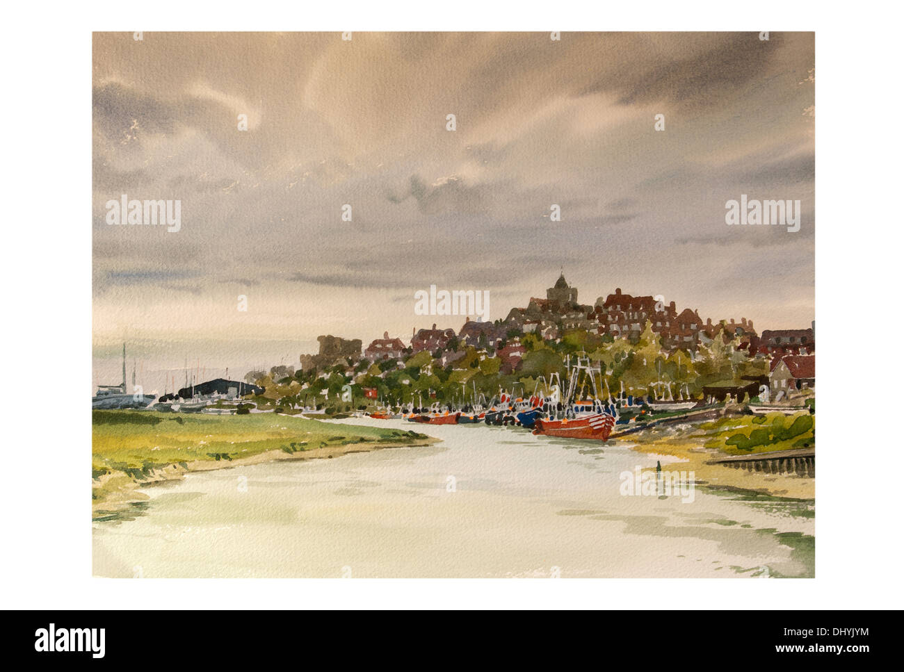 La pittura ad acquerello di segala East Sussex England Foto Stock