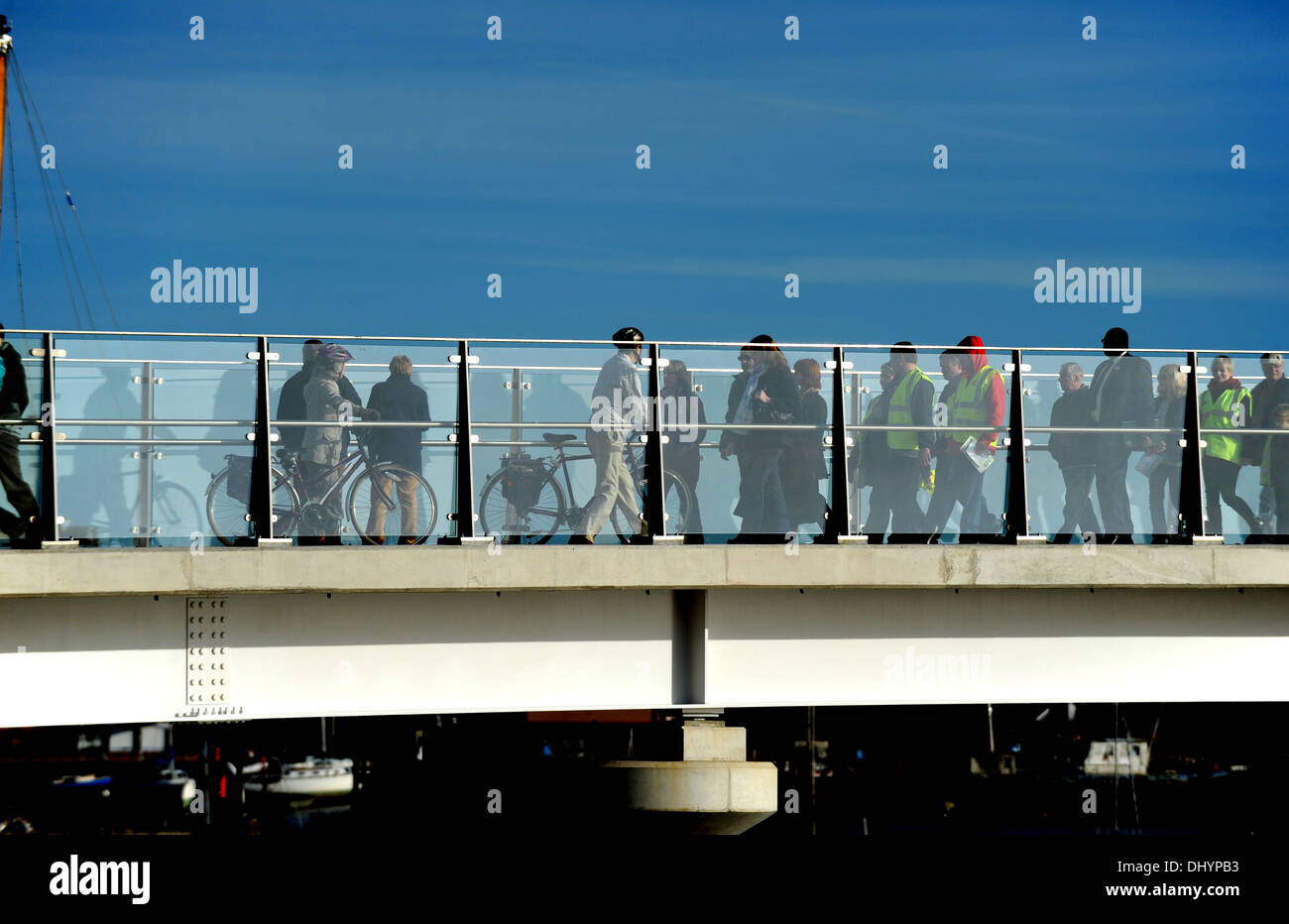 Il nuovo traghetto Adur passerella Shoreham-da-mare SUSSEX REGNO UNITO a bassa marea Foto Stock