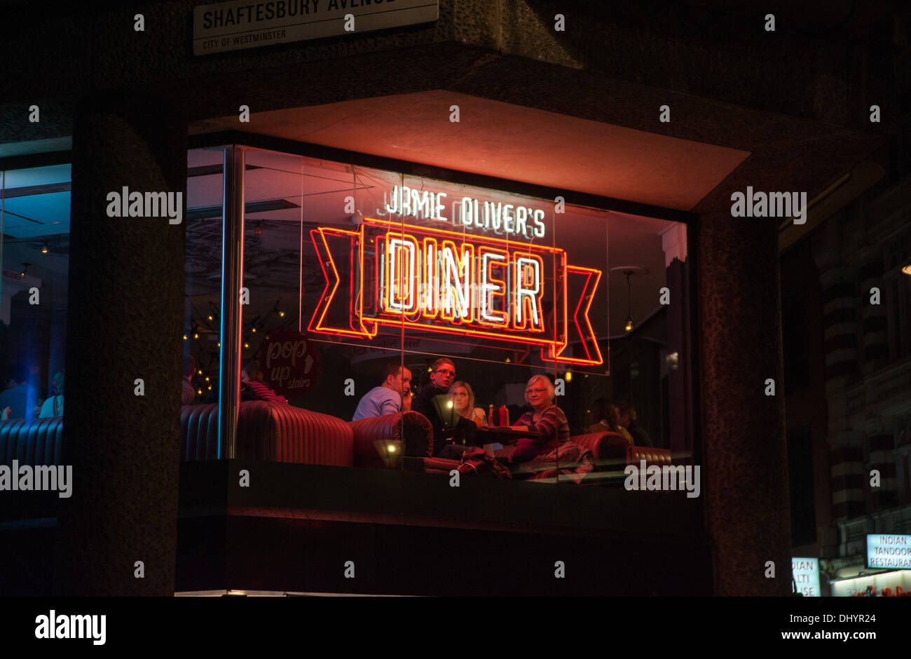 Jamie Oliver's Diner vicino a Piccadilly Circus Londra Regno Unito 2013 Foto Stock