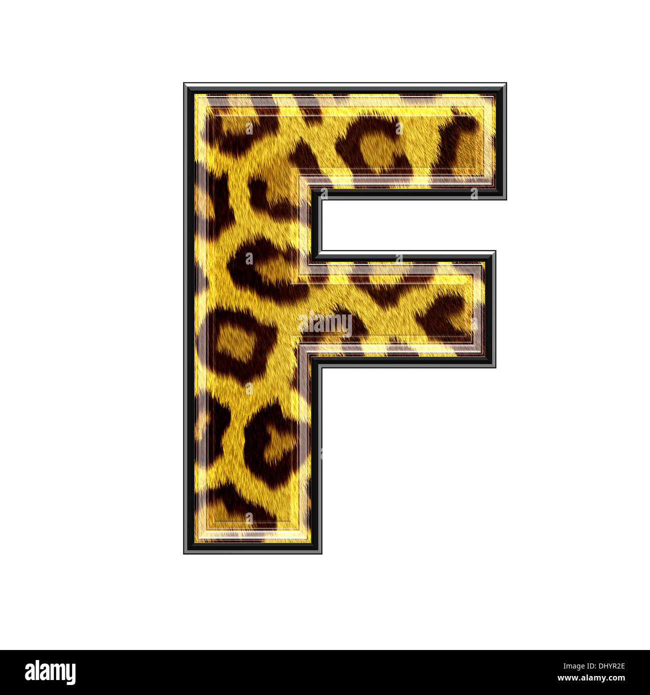 Lettera con Panther la texture della pelle - F Foto Stock