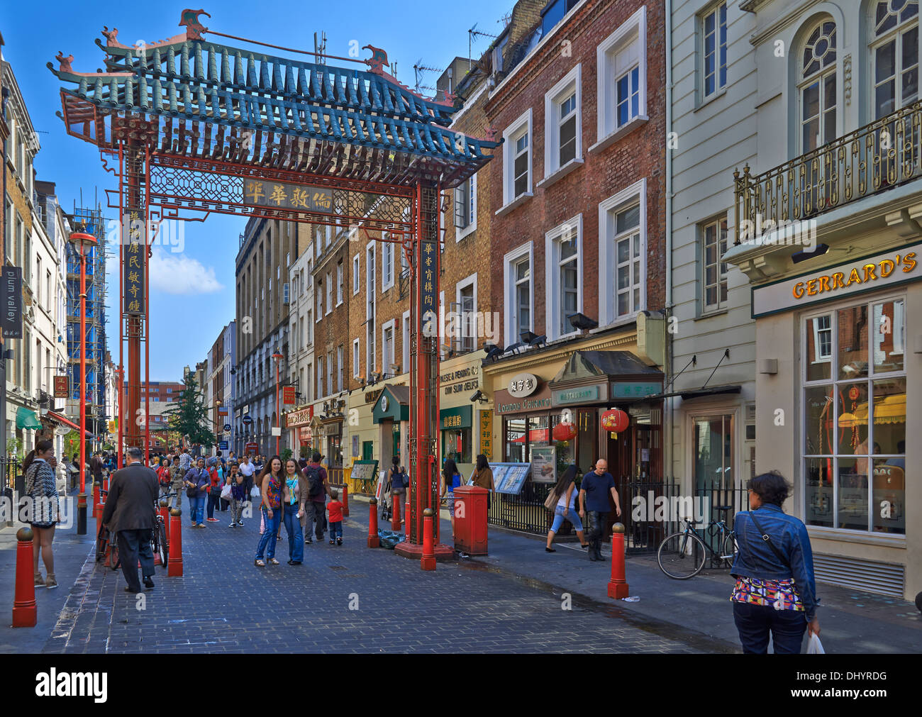 China Town London: il nome Chinatown è stato utilizzato in tempi diversi per descrivere i diversi luoghi in Londra Foto Stock
