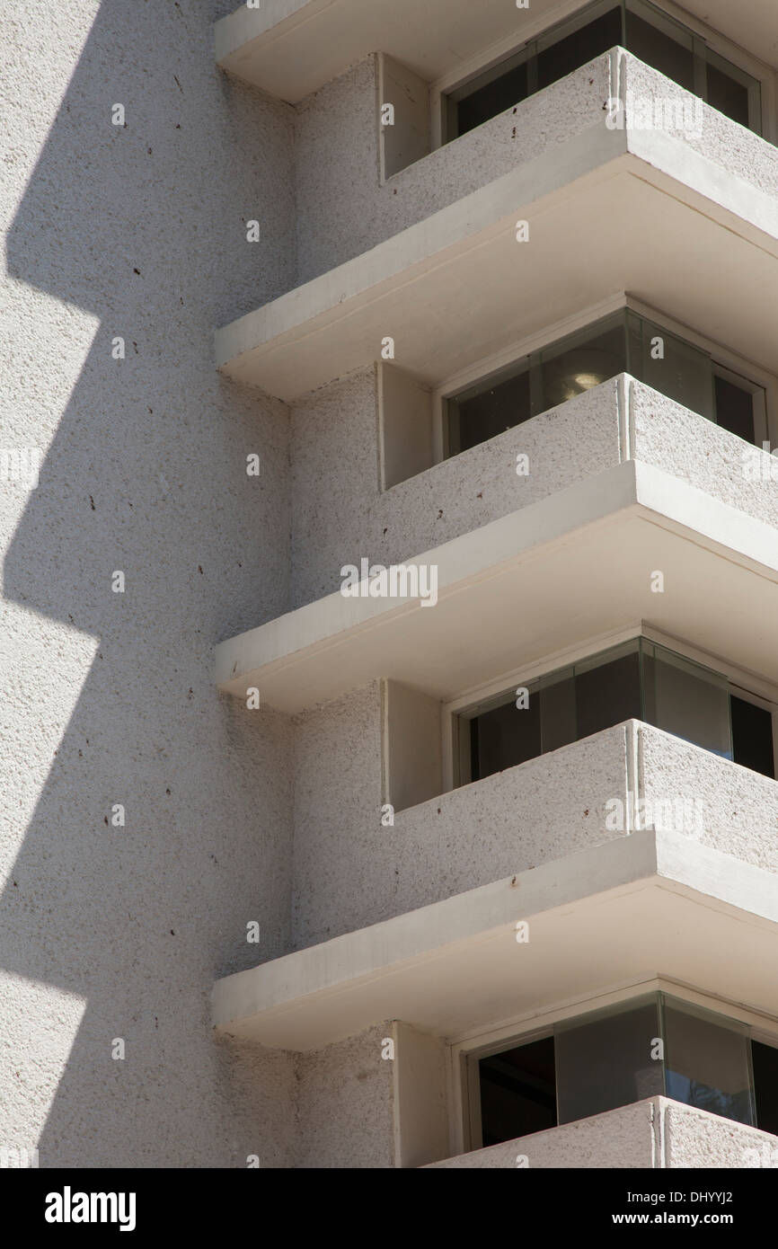 Architettura Bauhaus dettaglio, Tel Aviv, Israele Foto Stock