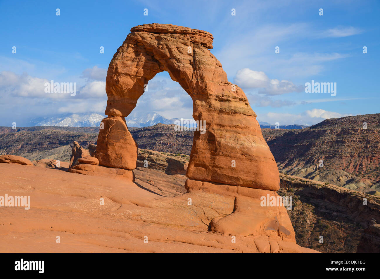 Delicate Arch, Arches National Park, Utah, Stati Uniti d'America Foto Stock