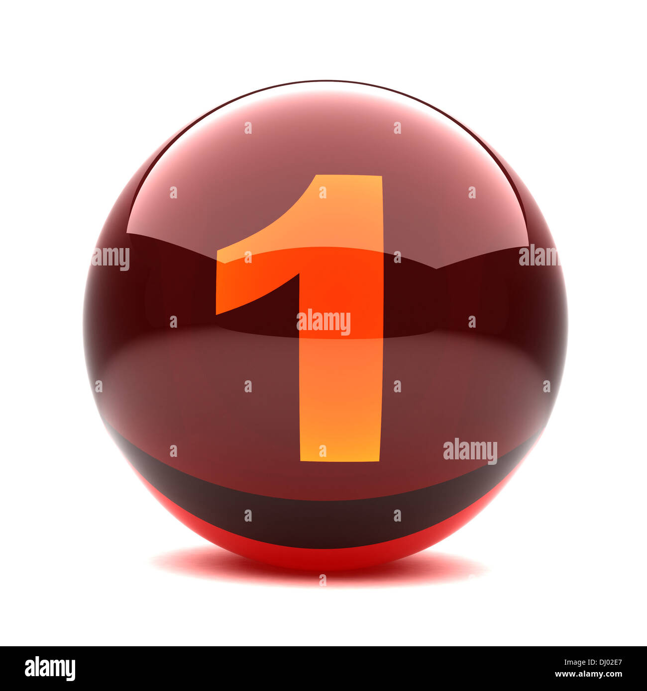 Sfera lucida con cifre di colore arancione - 1 Foto Stock
