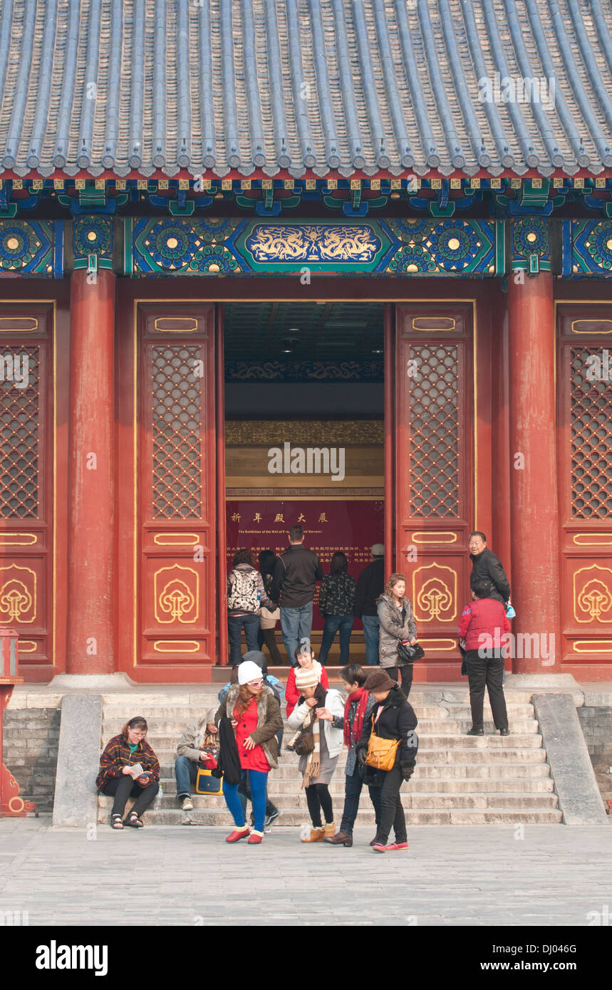 Il est allegato Hall la Sala della Preghiera del Buon Raccolto nel Tempio Taoista di cielo, Distretto di Chongwen Pechino, Cina Foto Stock