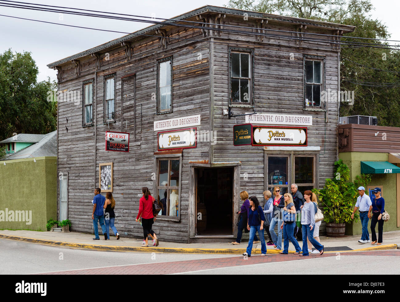 La vecchia autentica farmacia su Orange Street nel centro di St Augustine, Florida, Stati Uniti d'America Foto Stock
