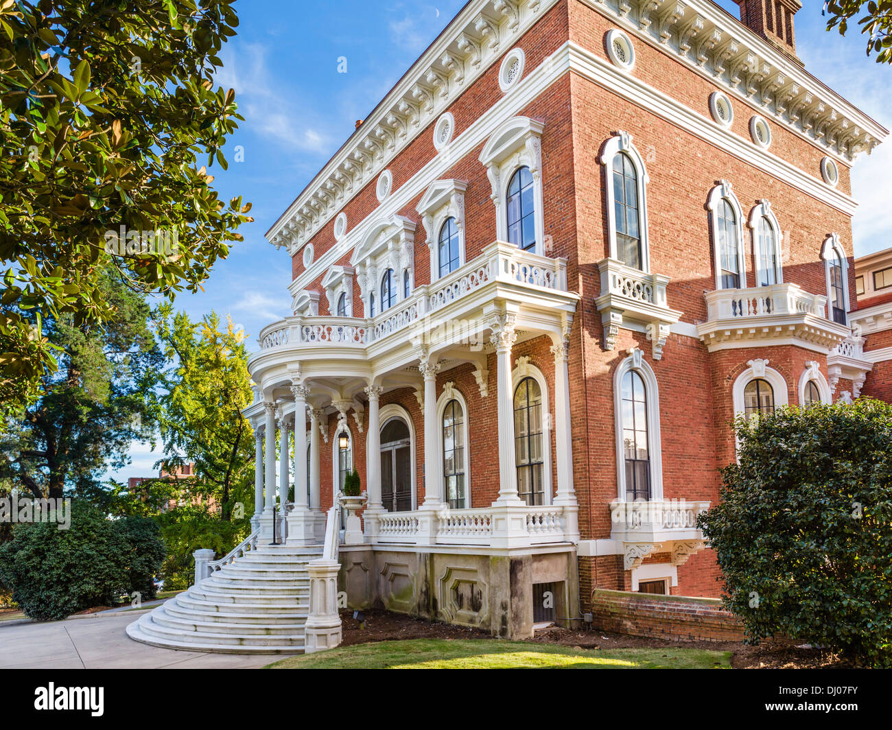La storica 19thC Johnston-Felton-Hay House (la casa di fieno), Macon, GEORGIA, STATI UNITI D'AMERICA Foto Stock