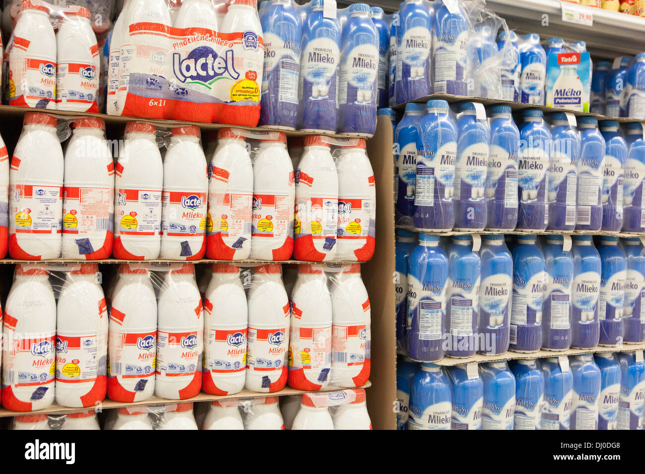 Supermercato del latte Repubblica Ceca Foto Stock