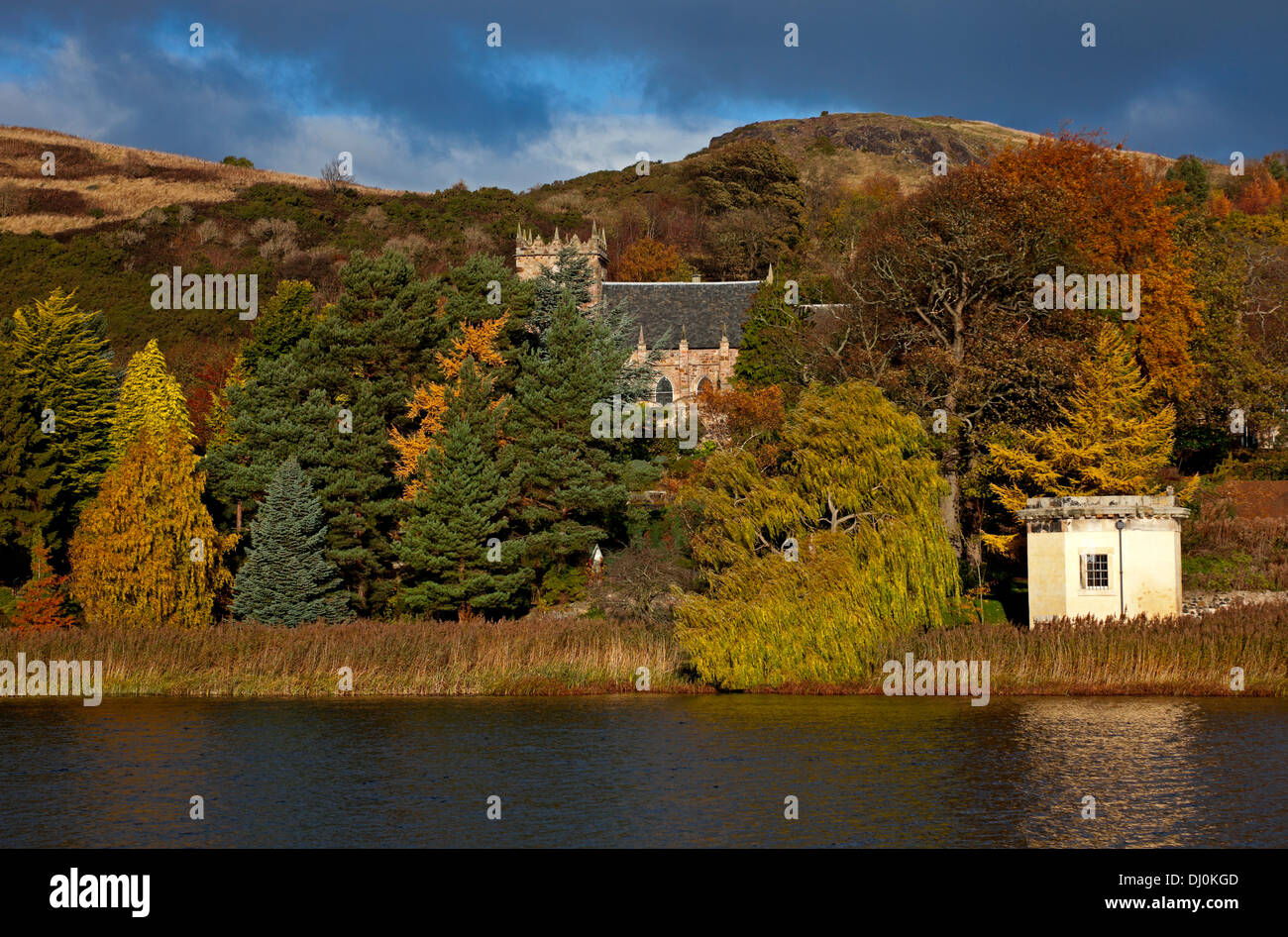 Duddingston Loch autunno scozzese di Edimburgo REGNO UNITO Foto Stock