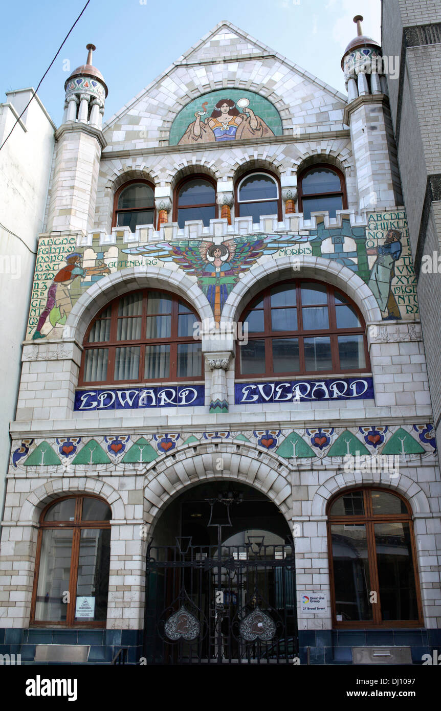 La facciata dell'ex Edward Everard di lavori di stampa, Broad Street, Bristol. Foto Stock
