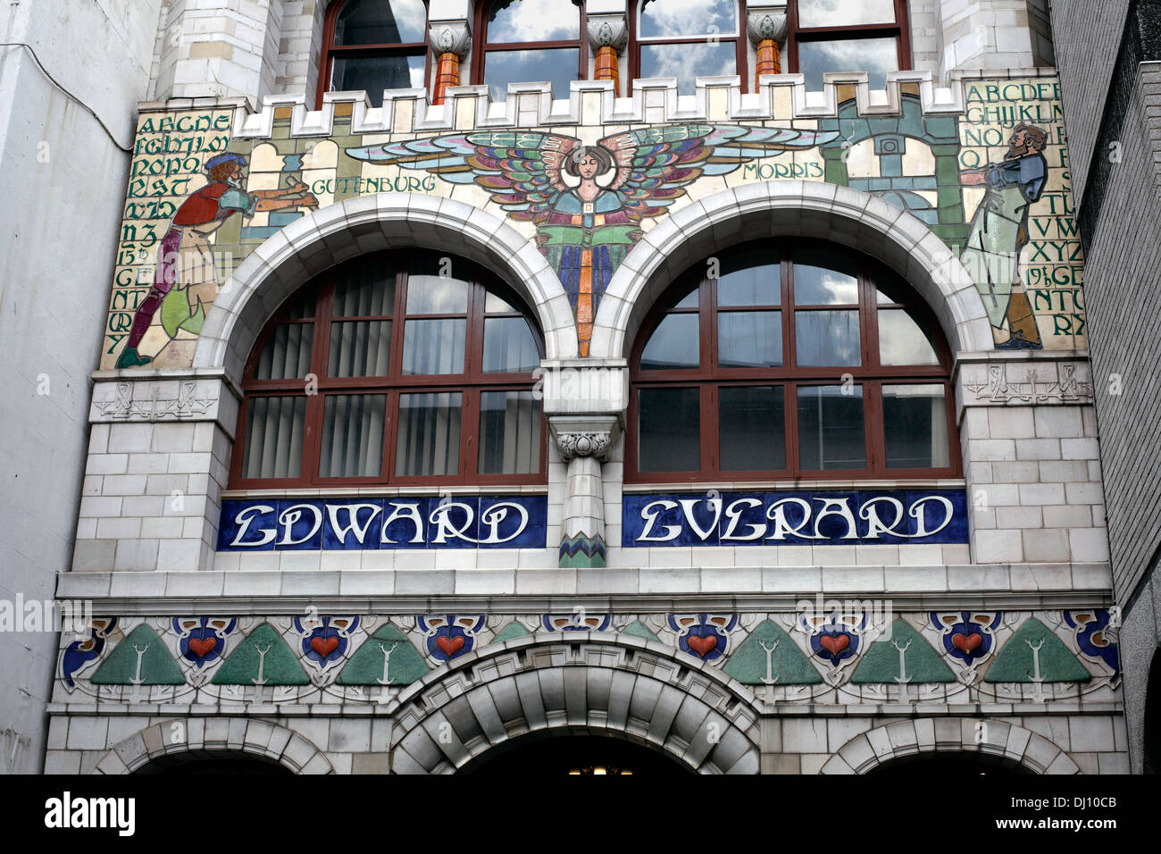 La facciata dell'ex Edward Everard di lavori di stampa, Broad Street, Bristol. Foto Stock