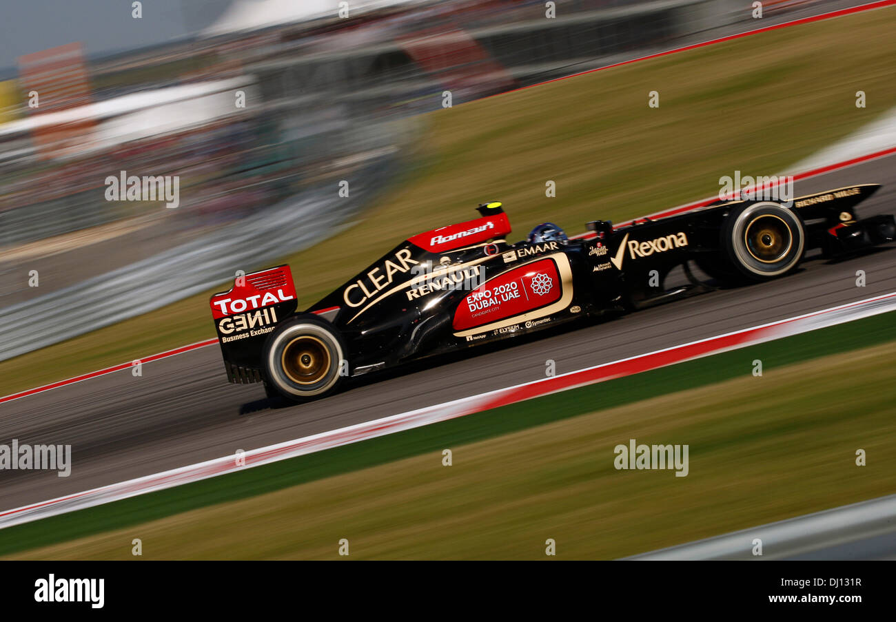 Austin, Texas, Stati Uniti d'America. 17 Nov, 2013. 11/17/2013 Austin, TX. Stati Uniti d'America. Romain Grosjean durante il periodo della Formula 1 Gran Premio degli Stati Uniti presso il circuito delle Americhe di Austin, Texas. © Ralph Lauer/ZUMAPRESS.com/Alamy Live News Foto Stock