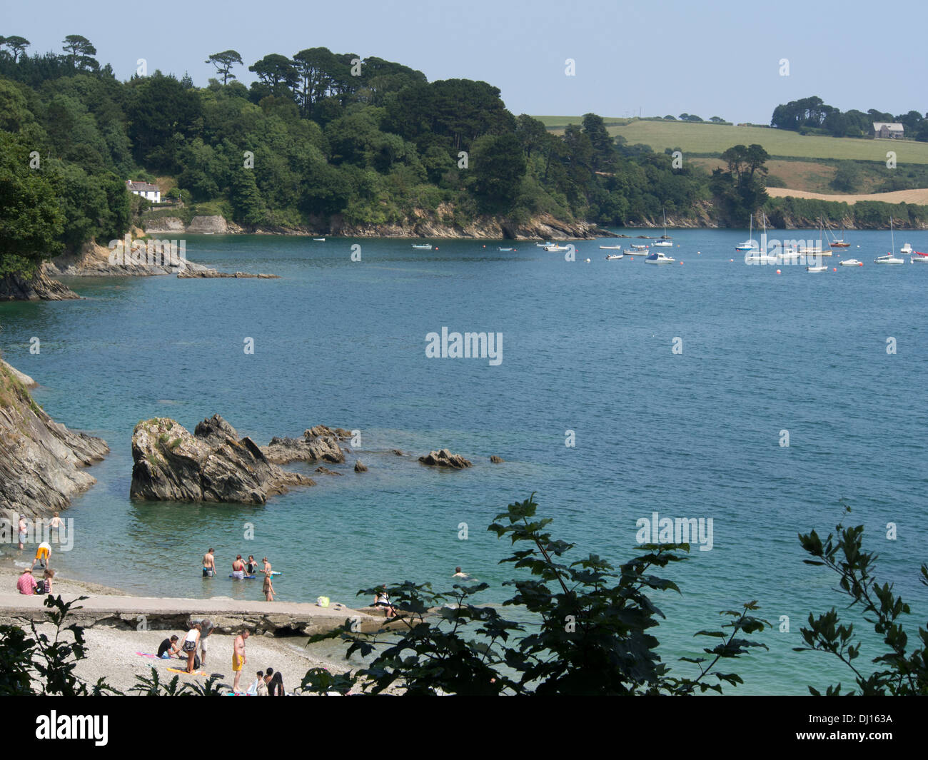 Cornish beach in estate Foto Stock