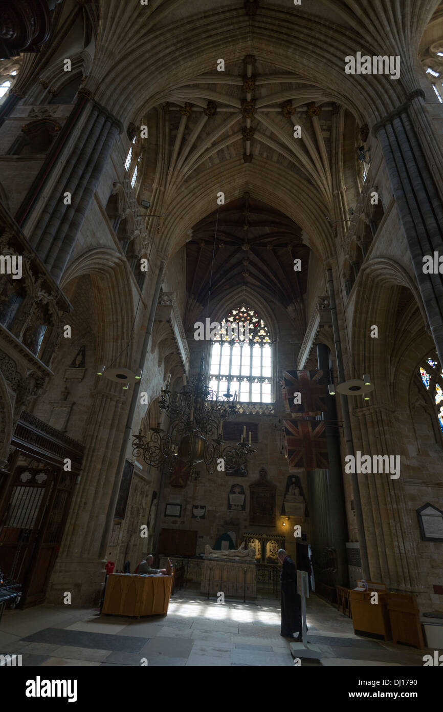 La Cattedrale di Exeter del transetto sud. Foto Stock