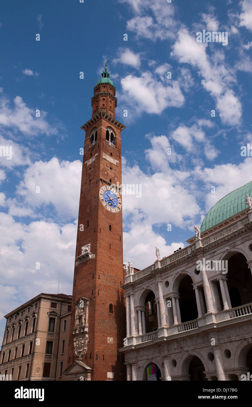 La bella città di Vicenza, città del Palladio nel Nord Italia Foto Stock