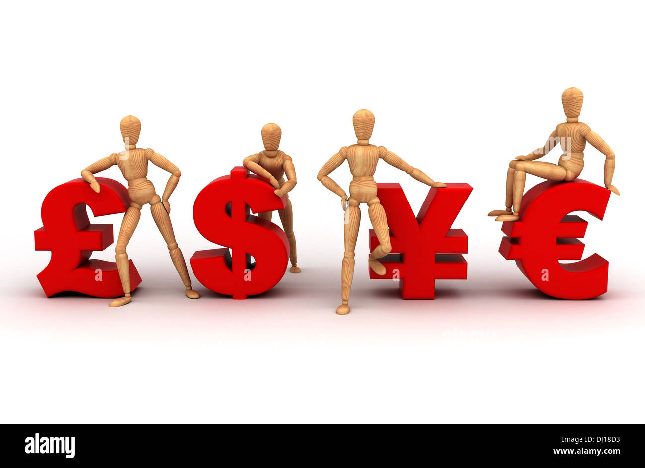 Il Team di denaro (con percorso di clipping) Foto Stock