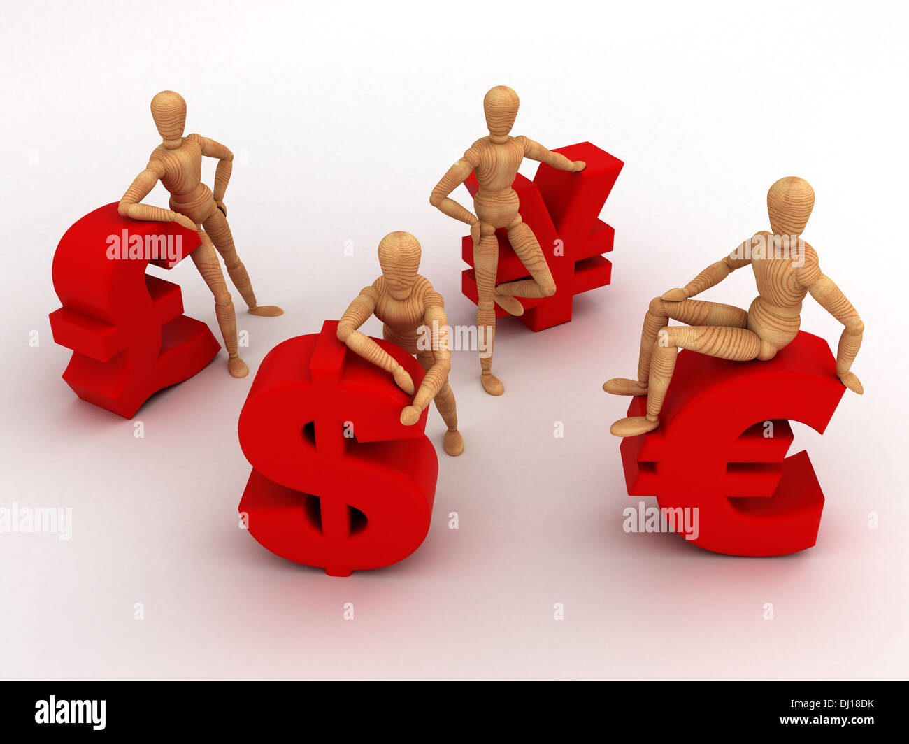 Il Team di denaro (con percorso di clipping) Foto Stock