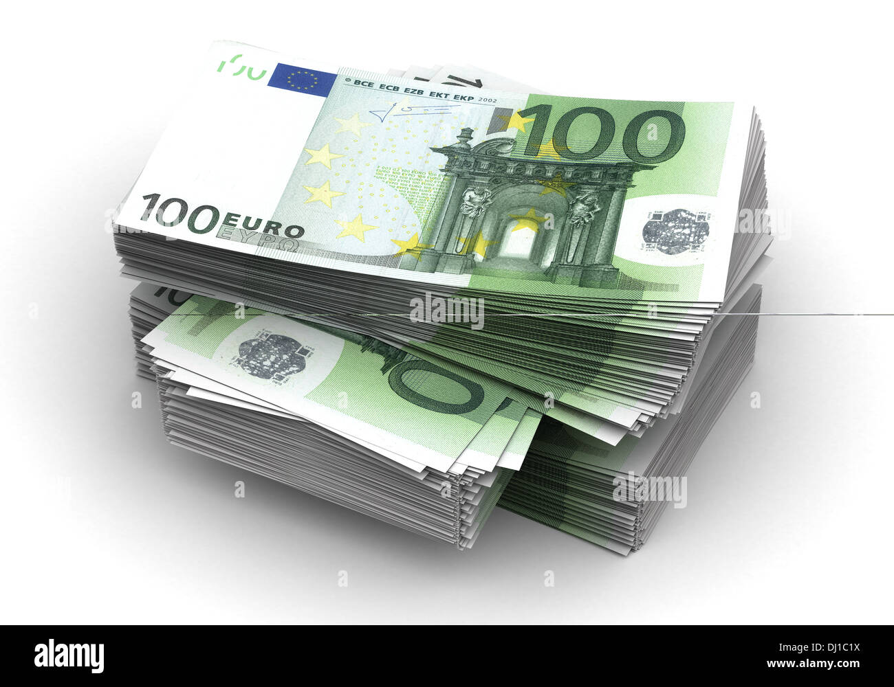 Pila di Euro Foto Stock