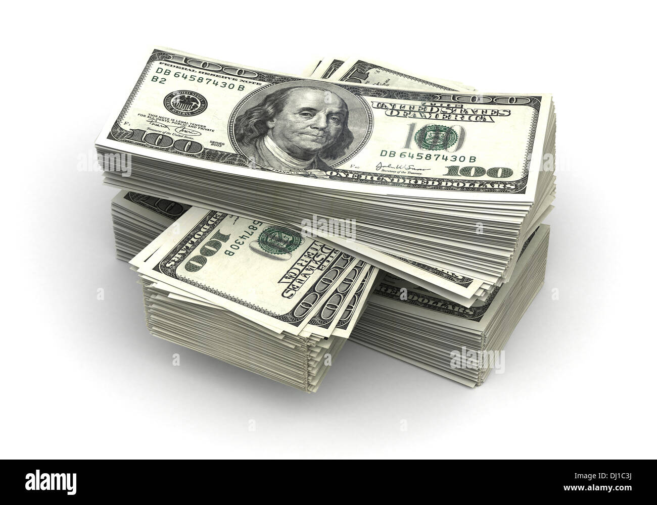 Pila di dollari Foto Stock