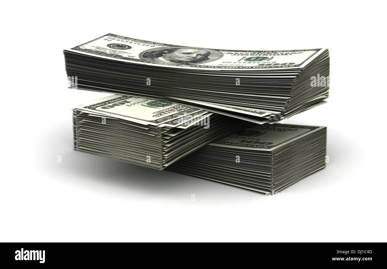 Pila di dollari Foto Stock