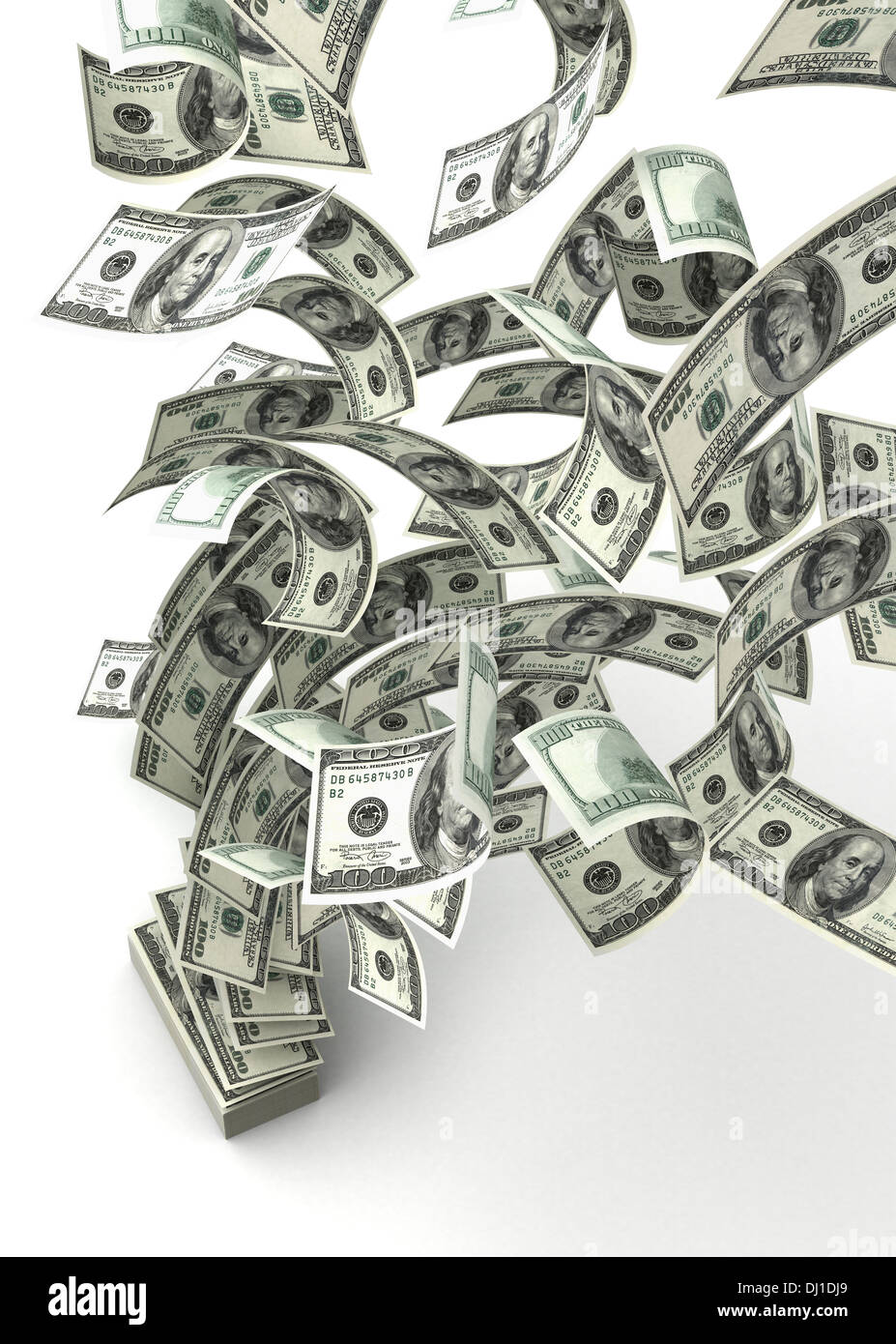 Battenti di dollari (isolato con percorso di clipping) Foto Stock