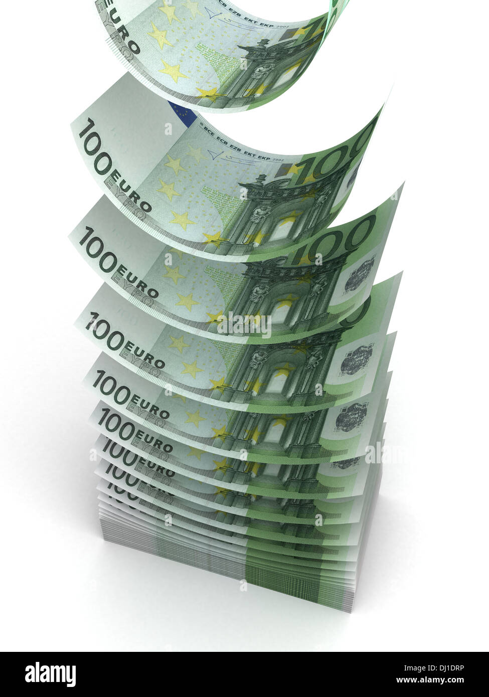 La caduta di Euro (isolato con percorso di clipping) Foto Stock