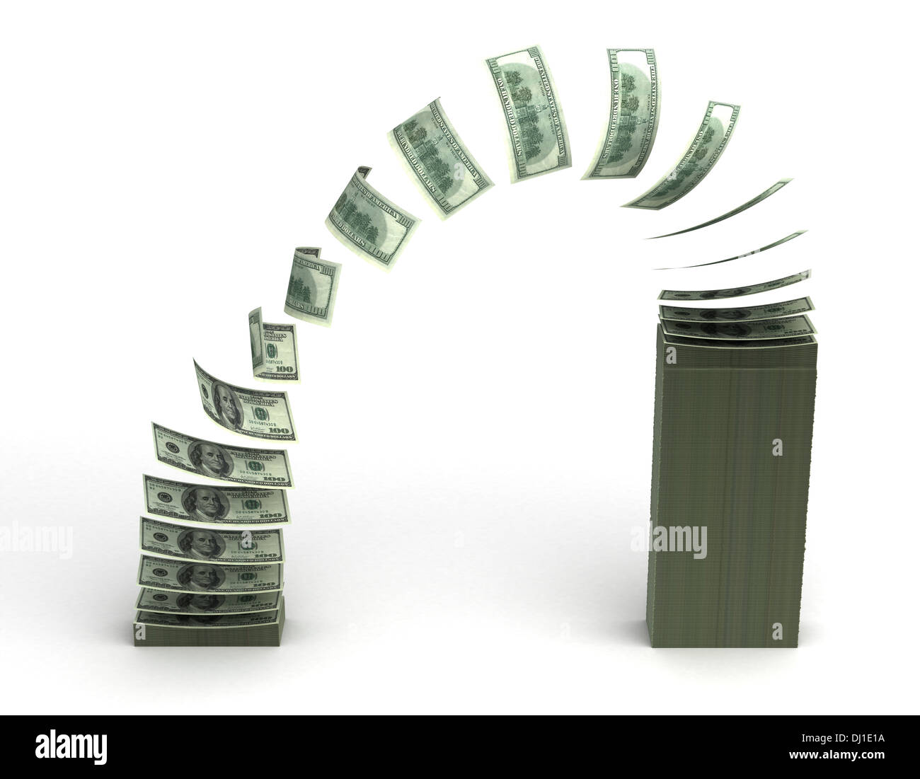 Trasferimento di denaro (isolato con percorso di clipping) Foto Stock