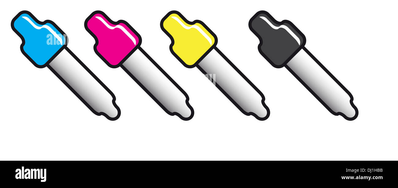 Colori CMYK icona impostare Foto Stock