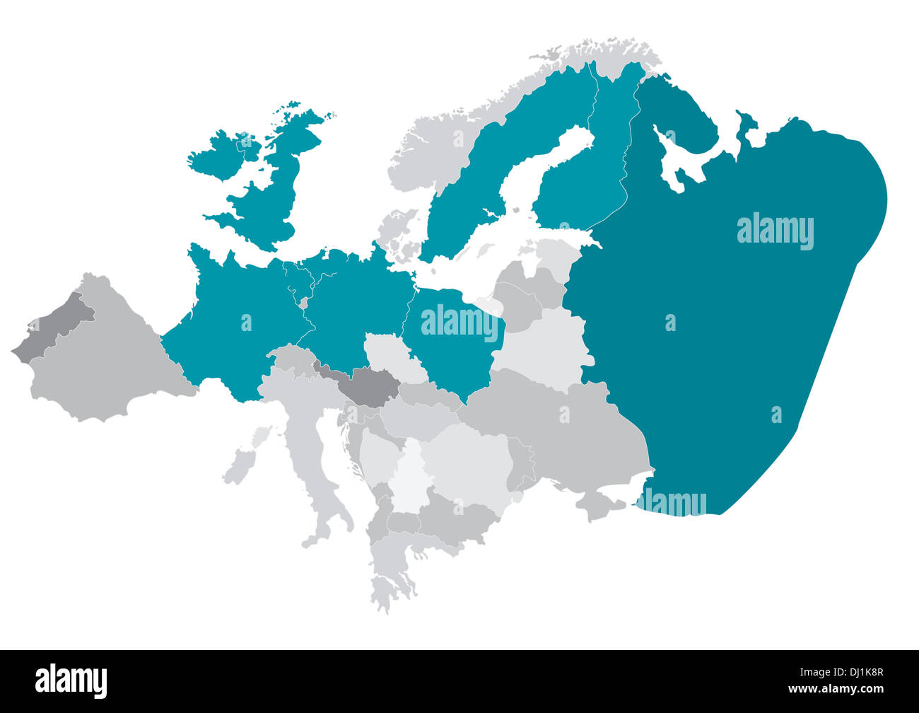 Mappa vettoriale dell Europa Foto Stock