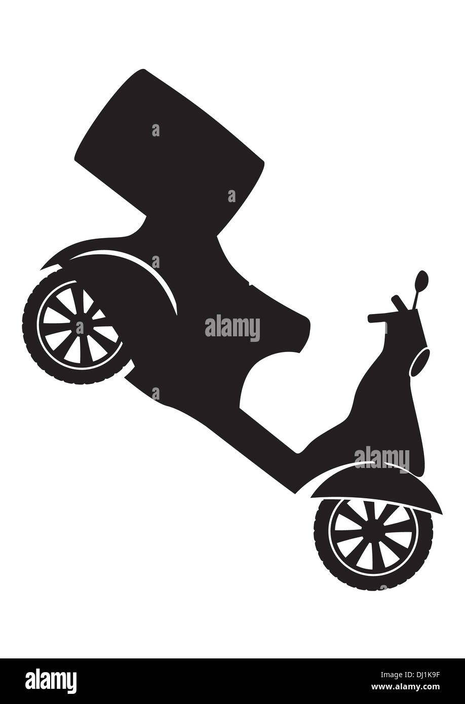 Silhouette di scooter - Consegna Rapida simbolo di manutenzione Foto Stock