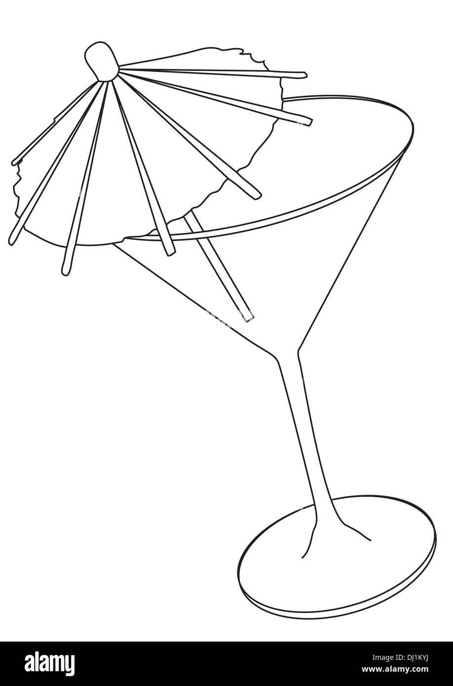 Illustrazione Vettoriale del bicchiere da cocktail Foto Stock