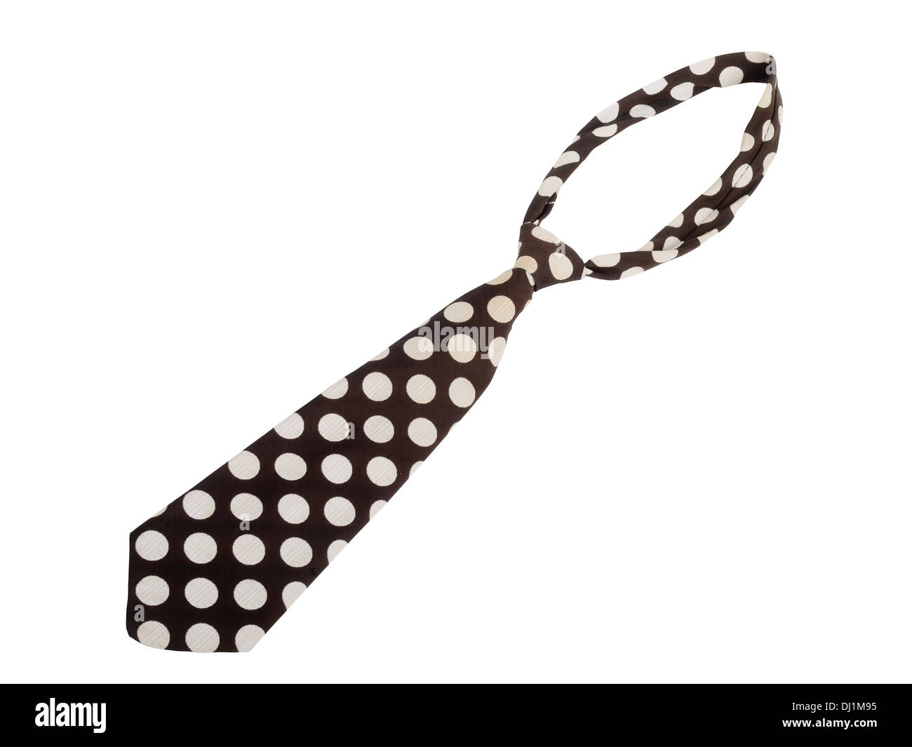 Marrone punteggiata cravatta isolati su sfondo bianco Foto Stock