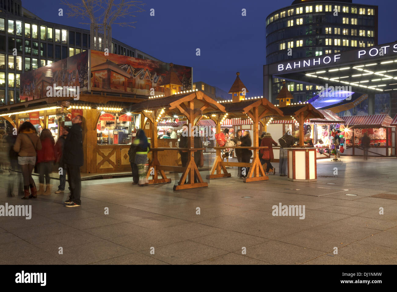 Mercatino di Natale a Potsdamer Platz, Berlin, Germania Foto Stock