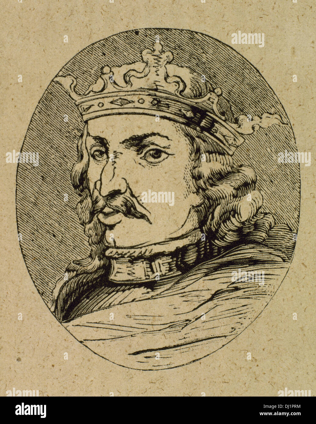 Enrico IV di Castiglia (1425-1474). Re della Corona di Castiglia. Soprannominato il impotente. Incisione. Foto Stock