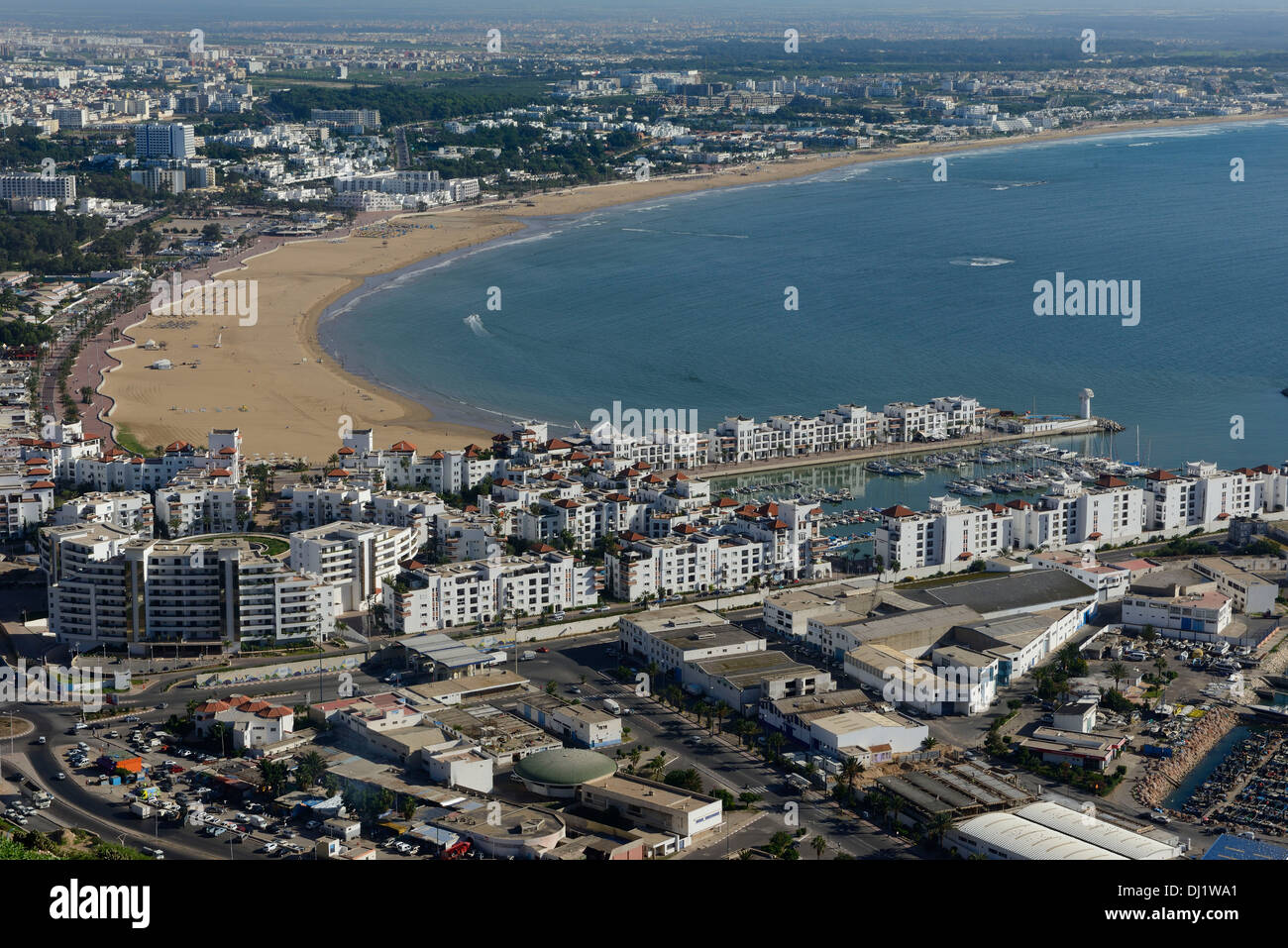 Marocco Agadir, la baia e la sua spiaggia Foto Stock