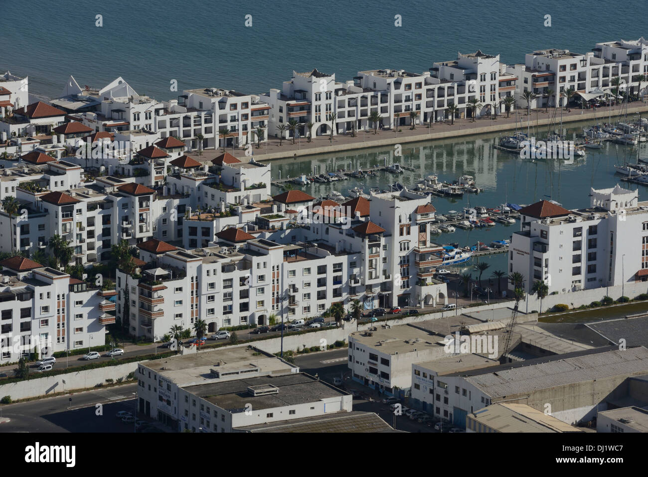 Marocco Agadir, la baia e il suo porto Foto Stock